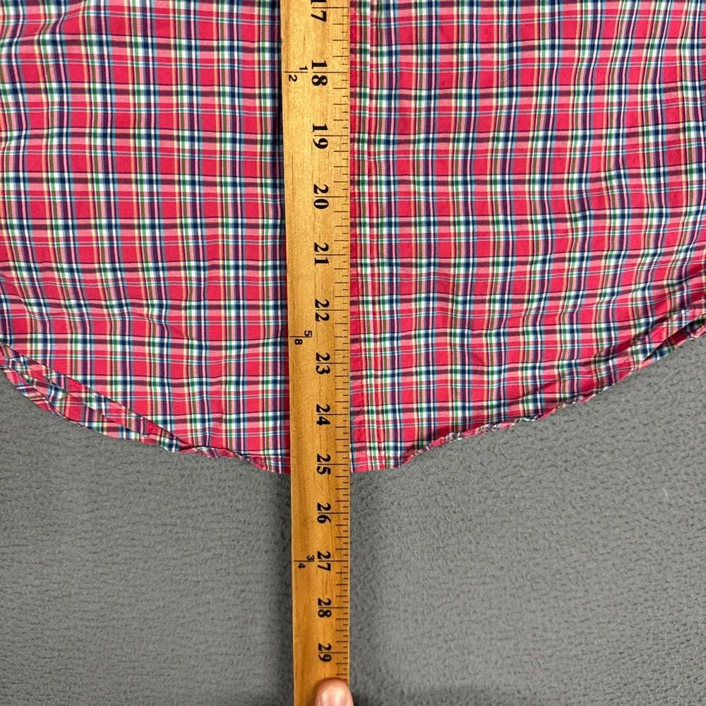 Ralph Lauren Shirt Boys Medium 10-12 Pink Plaid Long Sleeve Button Down Pony